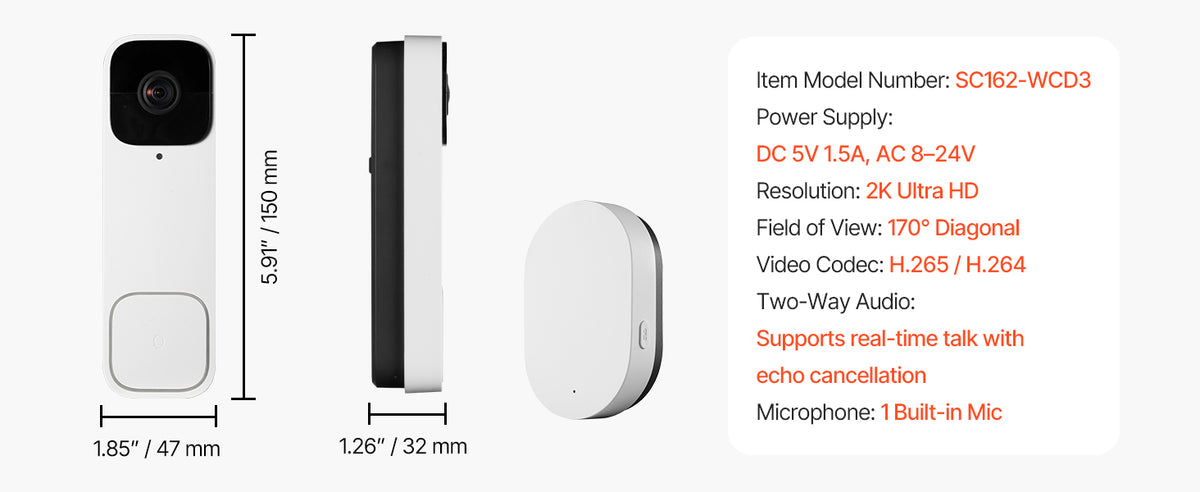 Video doorbell installed at front door